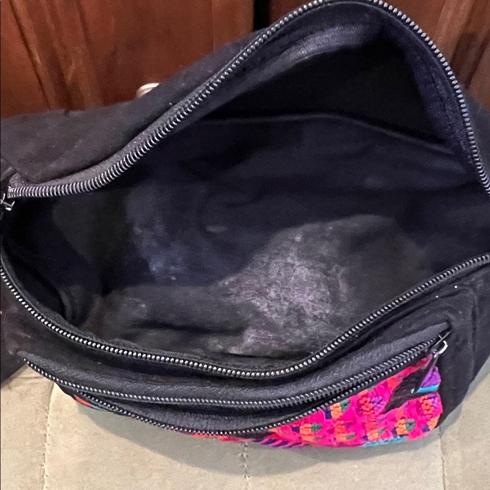 Colorful Patterned Black Waist Bag - Picture 6 of 6